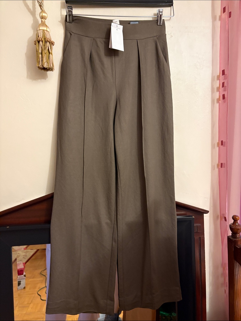 H&M Olive-Green Wide Leg Trousers.  Viscose